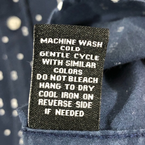 CARBON -HANDSOME BUTTON DOWN SHIRT.  NAVY BLUE & SMALL WHITE SQUARES DESIGN - B9 - Picture 7 of 9